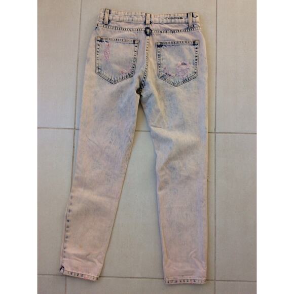 Carmar Denim Jeans Distressed High Waist Frayed Acid Wash - Picture 6 of 11